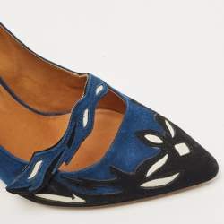 Pre Owned Isabel Marant Blue/Black Suede Kylie Pumps Size 40