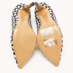 Isabel Marant Black/White Printed Canvas Pumps Size 38