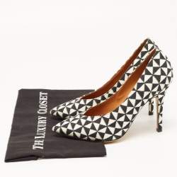 Isabel Marant Black/White Printed Canvas Pumps Size 38