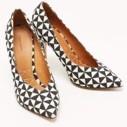 Isabel Marant Black/White Printed Canvas Pumps Size 38