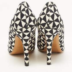 Isabel Marant Black/White Printed Canvas Pumps Size 38