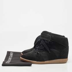 Pre Owned Isabel Marant Black Suede Bobby High Top Sneakers Size 40