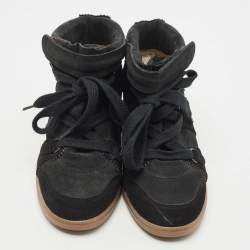 Pre Owned Isabel Marant Black Suede Bobby High Top Sneakers Size 40
