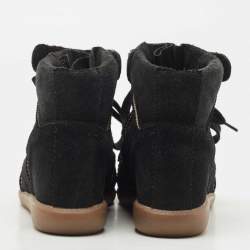 Pre Owned Isabel Marant Black Suede Bobby High Top Sneakers Size 40