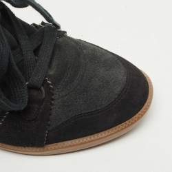 Pre Owned Isabel Marant Black Suede Bobby High Top Sneakers Size 40