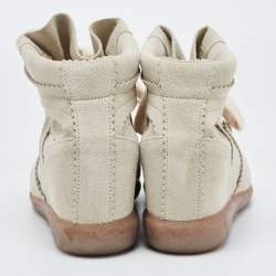 Isabel Marant Grey Suede Bobby Wedge Sneakers Size 38