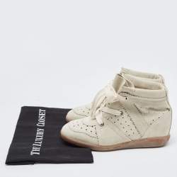 Isabel Marant Grey Suede Bobby Wedge Sneakers Size 38