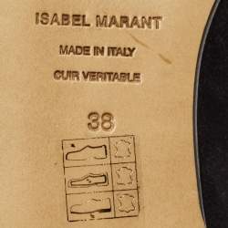 Pre Owned Isabel Marant Black Leather and Velvet Eyelet Ballet Flats Size 38