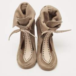 Isabel Marant Grey Suede Milla Eyelet Ankle Boots Size 38