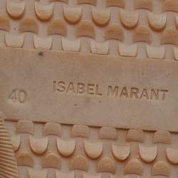 Pre Owned Isabel Marant Light Grey Leather Bekett Wedge Sneakers Size 40