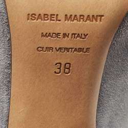 Pre Owned Isabel Marant Blue Suede Midcalf Boots Size 38