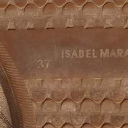 Pre Owned Isabel Marant Tricolor Suede and Leather Bekett Wedge Sneakers Size 37