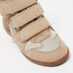 Pre Owned Isabel Marant Tricolor Suede and Leather Bekett Wedge Sneakers Size 37