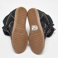 Pre Owned Isabel Marant Black Suede Bekett Wedge Sneakers Size 37