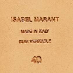 Pre Owned Isabel Marant Black Leather and Suede Eyelet Ankle Cuff Ballet Flats Size 40