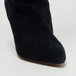 Pre Owned Isabel Marant Black Suede Pearl Studded Accents Boot Size 38