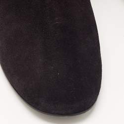 Pre Owned Isabel Marant Black Suede and Leather Studded Ankle Boots Size 37