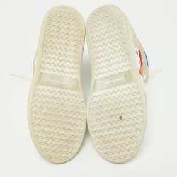 Pre Owned Isabel Marant Multicolor Suede and Leather Logo Bayten Wedge Sneakers Size 39