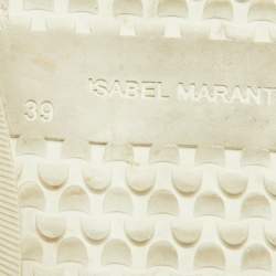 Pre Owned Isabel Marant Multicolor Suede and Leather Logo Bayten Wedge Sneakers Size 39