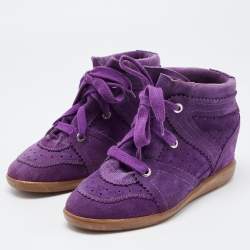 Isabel Marant Purple Suede Bobby Sneakers Size 40