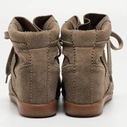 Isabel Marant Grey Suede Bobby Wedge Sneakers Size 40