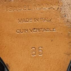 Pre Owned Isabel Marant Black Suede and Calf Hair Scarlet Wedge Boots Size 36