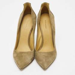Isabel Marant Olive Green Suede and Leather Pointed Toe Pumps Size 38