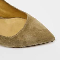 Isabel Marant Olive Green Suede and Leather Pointed Toe Pumps Size 38