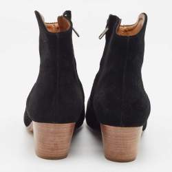 Pre Owned Isabel Marant Black Suede Dicker Ankle Boots Size 36