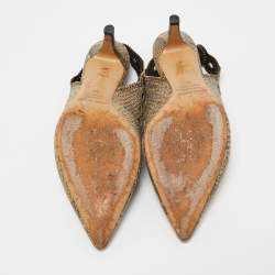 Pre Owned Isabel Marant Two Tone Python Embossed Leather Slingback Pumps Size 38