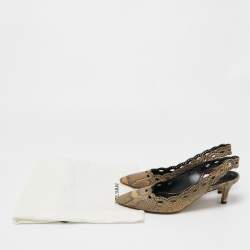 Pre Owned Isabel Marant Two Tone Python Embossed Leather Slingback Pumps Size 38