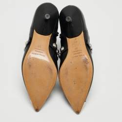 Isabel Marant Black Leather Embellished  Ankle Boots Size 37