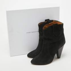 Isabel Marant Black Suede Ankle Boots Size 37