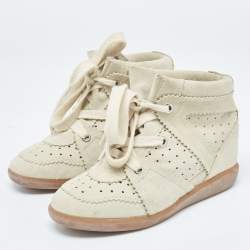 Isabel Marant Grey Suede Bobby Wedge Sneakers Size 38