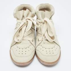 Isabel Marant Grey Suede Bobby Wedge Sneakers Size 38