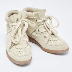 Isabel Marant Grey Suede Bobby Wedge Sneakers Size 38