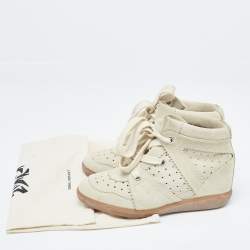 Isabel Marant Grey Suede Bobby Wedge Sneakers Size 38