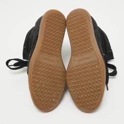 Pre Owned Isabel Marant Black Suede Bobby Wedge Sneakers Size 38