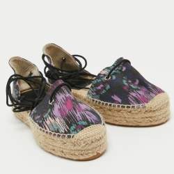 Isabel Marant Multicolor Canvas Crelyne Espadrille Flats Size 39