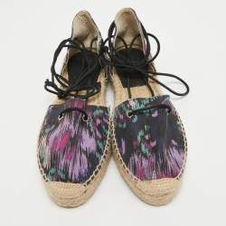 Isabel Marant Multicolor Canvas Crelyne Espadrille Flats Size 39