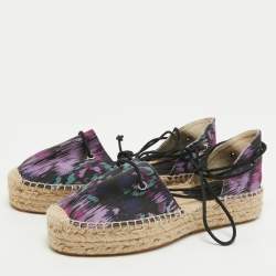 Isabel Marant Multicolor Canvas Crelyne Espadrille Flats Size 39