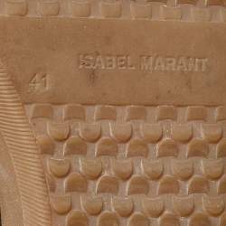 Pre Owned Isabel Marant Green/Brown Suede and Leather Wadge Sneakers Size 41