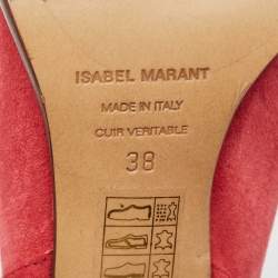 Pre Owned Isabel Marant Pink Suede Embellished Ankle Boots Size 38