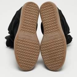 Pre Owned Isabel Marant Black Leather and Suede Wedge Sneakers Size 37