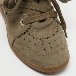 Isabel Marant Grey Suede Bobby Wedge Sneakers Size 37