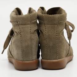 Isabel Marant Grey Suede Bobby Wedge Sneakers Size 37