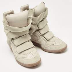 Pre Owned Isabel Marant Grey Suede Beckett Wedge Sneakers Size 39