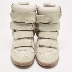 Pre Owned Isabel Marant Grey Suede Beckett Wedge Sneakers Size 39