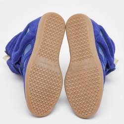 Pre Owned Isabel Marant Blue Suede and Leather Bekett Wedge Sneakers Size 38