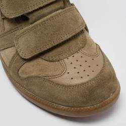 Isabel Marant Green Leather and  Suede Bekett Sneakers Size 37